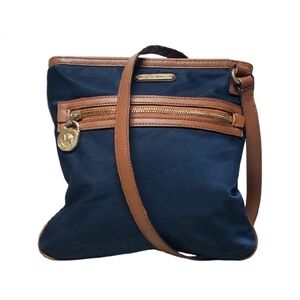 Michael Kors Navy and Brown Crossbody Bag